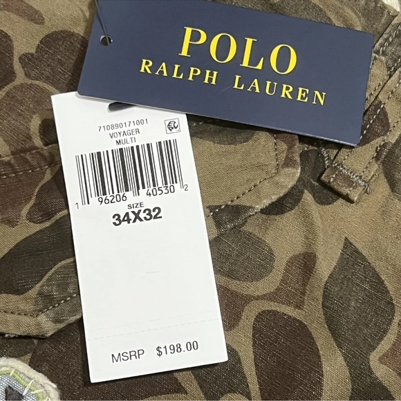 Polo Ralph Lauren Men Size 34 X 32 Voyager Multi Camo Pants Patch Work Utility - Picture 5 of 16